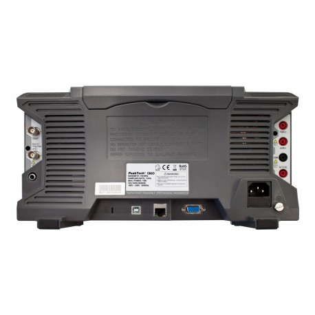 Connexions de l'oscilloscope 2x100MHz avec générateur et multimètre PeakTech® P 1360