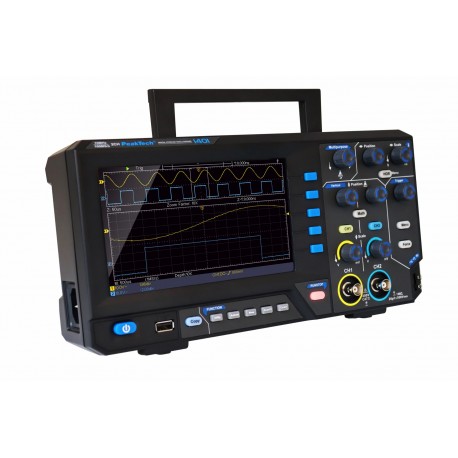 Oscilloscope numérique 2 voies 10 MHz avec poignée de transport PeakTech® P 1401