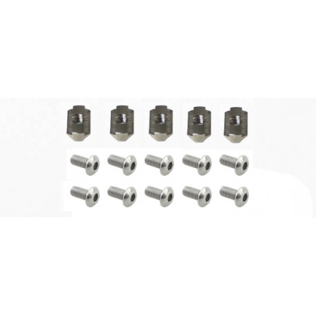 5 Plots de jonction T-slot + 10 Vis tête carrée