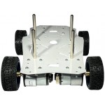 Vue de face de la base robotique métal 4 roues motrices RALLY