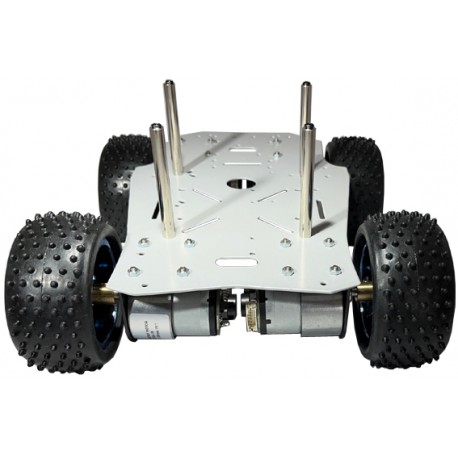 Vue avant de la base robotique métal 4 roues motrices BUGGY