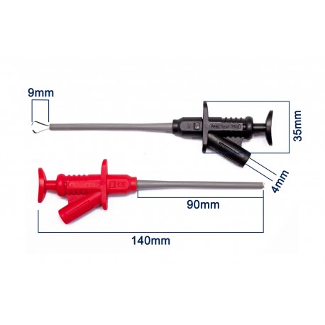 Dimensions des Grip-fils 5A avec reprise arrière 4 mm PeakTech® P7010