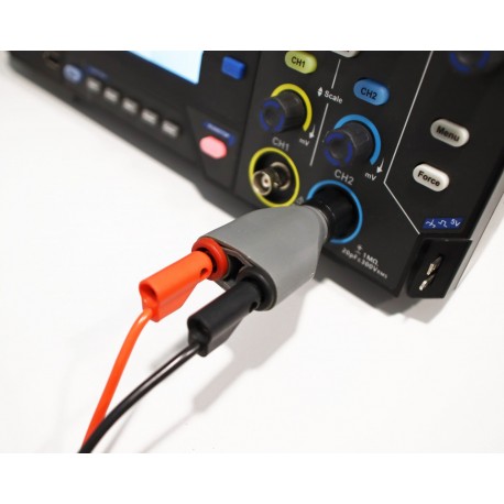 Exemple d'utilisation de l'adaptateur isolé BNC femelle vers Bananes