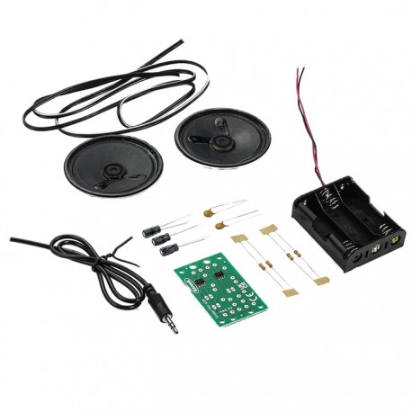 Détail des composants du Kit Amplificateur Stéréo 1,5W Kitronik 2179