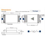 Dimensions Led CMS jaune vert boitier 3216