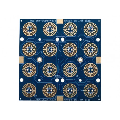 Face avant de la platine Driver PCB pour 16 boutons Adafruit 1616