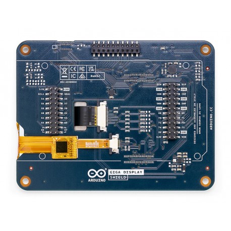 Face arrière de la platine Arduino GIGA Display Shield ASX00039