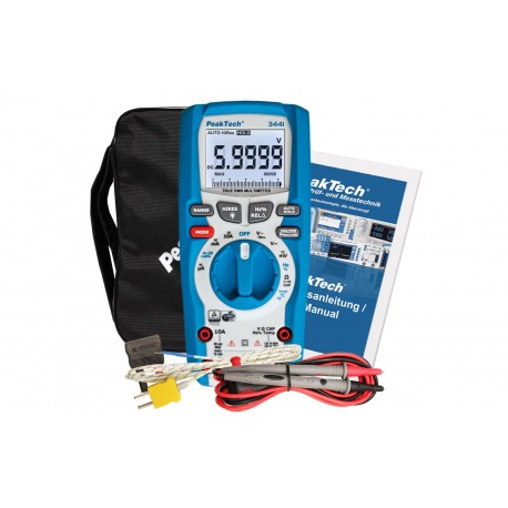 Multimètre True RMS étanche 60000 points PeakTech 3441 et ses accessoires