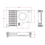 Dimensions du refroidisseur actif pour Raspberry Pi 5