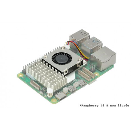 Exemple d'assemblage du refroidisseur actif sur une Raspberry Pi 5