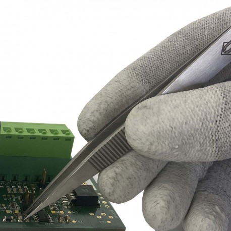 Pince à épiler avec des pointes épaisses et dentelées à l’intérieur et des rainures pour les doigts  - 2