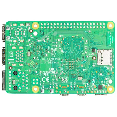 Vu de dessous de la carte Raspberry Pi 5 B - 8 GB