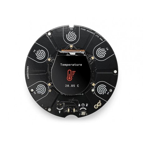 Vu de dessus de la platine MKR IoT Carrier Rev2 du starter kit Arduino® Explore IoT Kit  Rev2 AKX00044