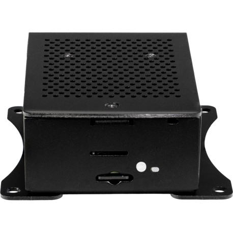 Boitier aluminium ventilé avec pattes de fixation pour Raspberry Pi 5 vue arrière