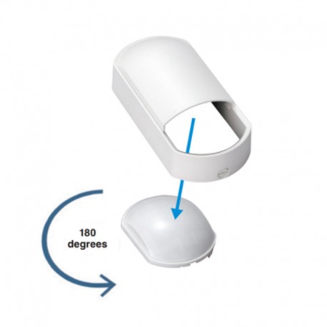 Réglage de la porté par orientation de la lentille sur le détecteur volumétrique infrarouge 12m/85°