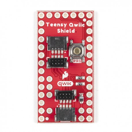 Vue de dessus de la platine Shield Qwiic pour Teesny DEV-17119