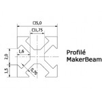 Dimensions des profilés gamme XS