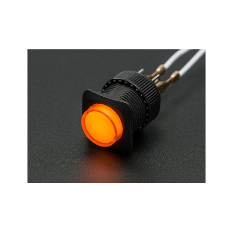 Bouton-poussoir lumineux OFF - ON orange  R16-503