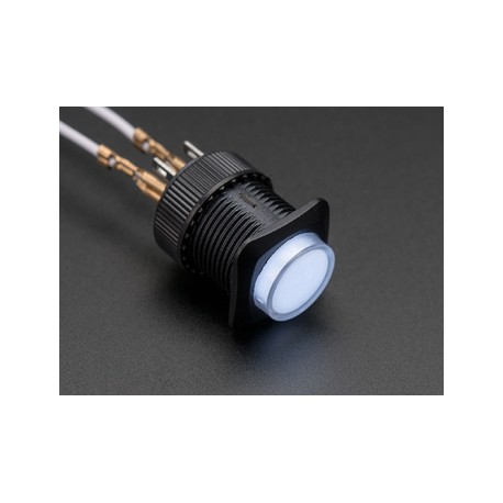 Bouton-poussoir lumineux OFF - (ON) blanc  R16-503