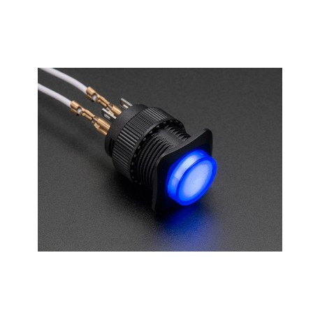 Bouton-poussoir lumineux OFF - (ON) bleu R16-503