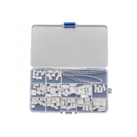 Détail du contenu de la boite de boite de 120 connecteurs JST PH