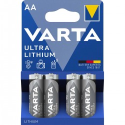 Blister de 4 piles 1,5V Lithium AA VARTA
