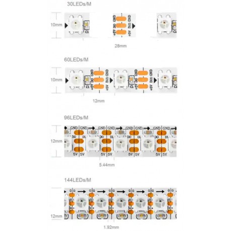 Ruban 120 leds adressables 2 m - contrôleur WS2812B