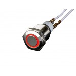 Bouton-poussoir anti-vandal M/A anneau rouge