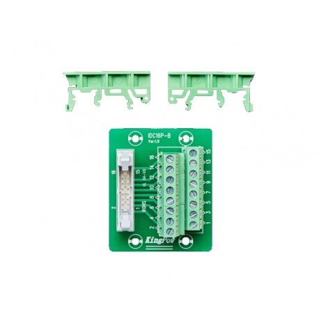 Connecteur IDC 2x8 vers borniers pour montage Rail DIN