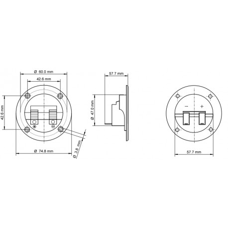 Bornier à pince à encastrer pour enceinte