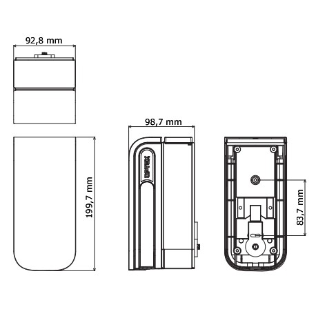 Dimensions du détecteur infrarouge double rideau (faible consom.) OPTEX BXSRW