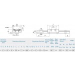 Dimensions du rail de guidage linéaire ACRZilla 30 cm avec chariot
