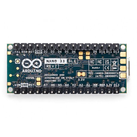 Face arrière de la carte Arduino Nano 33 BLE Rev2 ABX00072