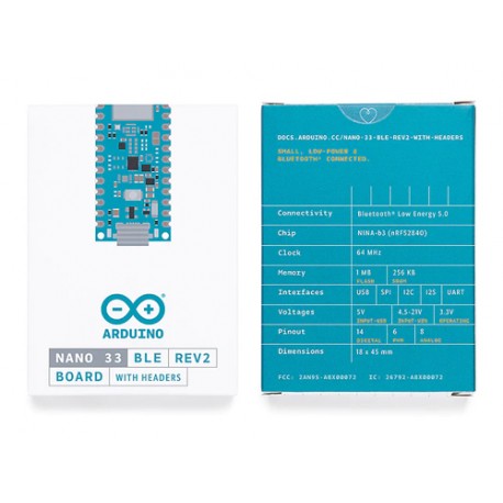 Boite de la carte Arduino Nano 33 BLE Rev2 ABX00072
