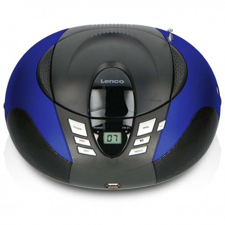 SCD-37 USB Blue Portable FM Radio CD and USB player Blue  - 2