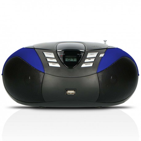 SCD-37 USB Blue Portable FM Radio CD and USB player Blue  - 3