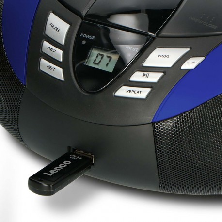 SCD-37 USB Blue Portable FM Radio CD and USB player Blue  - 9