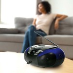 SCD-37 USB Blue Portable FM Radio CD and USB player Blue  - 11