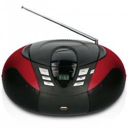 SCD-37 USB Rouge Radio FM Portable CD et Lecteur USB Rouge  - 1