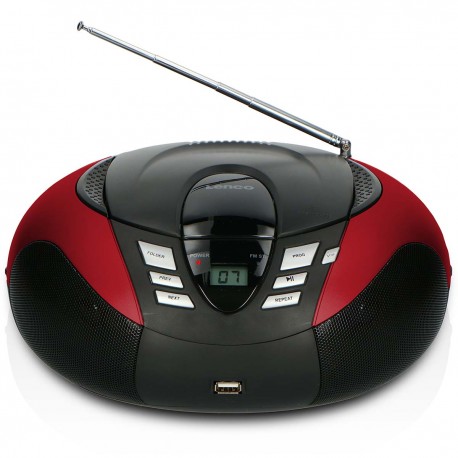 SCD-37 USB Rouge Radio FM Portable CD et Lecteur USB Rouge  - 1