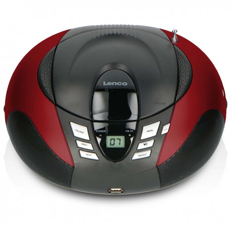 SCD-37 USB Rouge Radio FM Portable CD et Lecteur USB Rouge  - 2