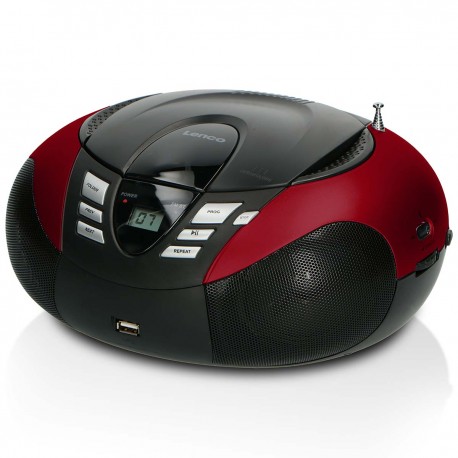 SCD-37 USB Rouge Radio FM Portable CD et Lecteur USB Rouge  - 4