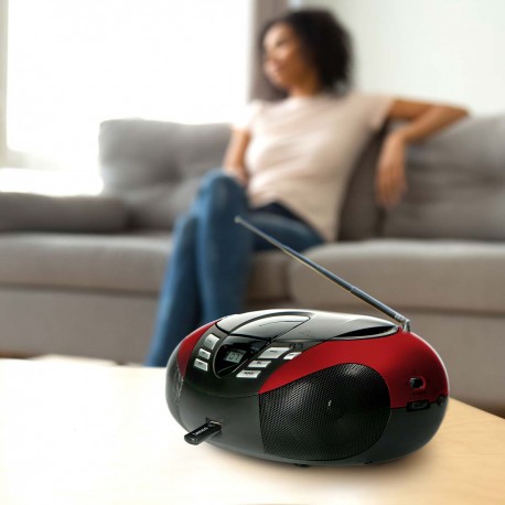 SCD-37 USB Rouge Radio FM Portable CD et Lecteur USB Rouge  - 11