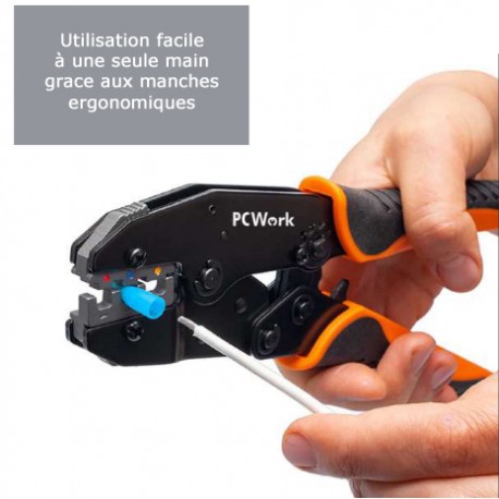 Exemple d'utilisation de la Pince à sertir pour cosses isolées PCW04B