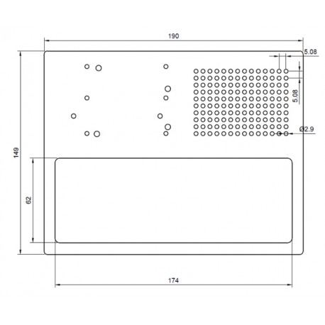 Dimension de la plaque support d'expérimentation RB-MOUNT2