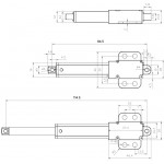 Dimensions mini actionneur linéaire ACRZilla FE12-15-30-64