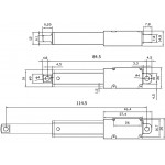 Dimensions du mini actionneur linéaire ACRZilla CE12-15-30-64