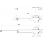 Dimensions Mini actionneur linéaire ACRZilla FE12-15-50-64
