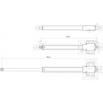 Dimensions Mini actionneur linéaire ACRZilla FE12-150-100-6.4