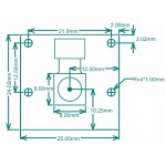 Dimensions de la caméra ArduCAM 5MP OV5647 B0033